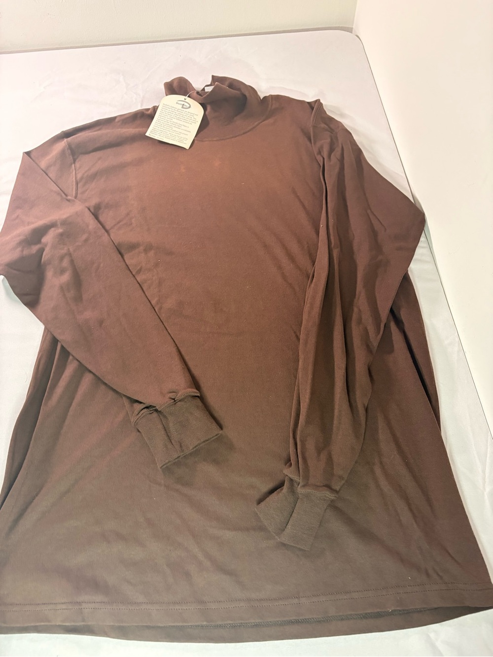 Men's Brown Long-Sleeve Turtleneck Shirt